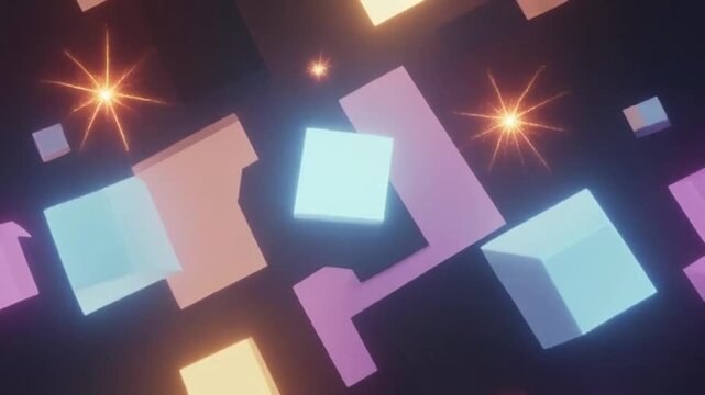 Smooth rotating 3D geometric shapes in soft pastel colors on clean background.