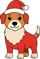 cute christmas dogs isolated on white background  .eps