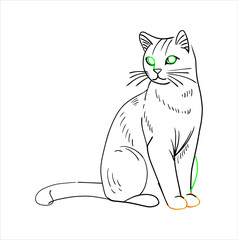 Cat Icon Vector Illustration
