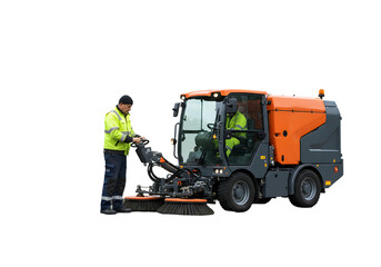 Street Sweeper Operation on transparent background