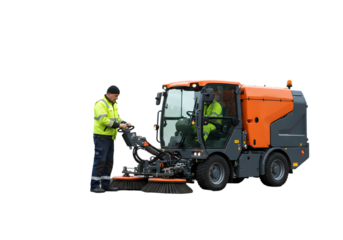 Street Sweeper Operation on transparent background