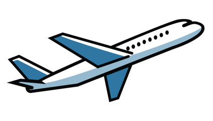 A passenger jet aircraft taking off illustration, showing travel, aviation, flight, and transportation concepts
