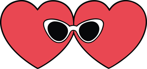 heart shaped sunglasses  valentine s day vector il.eps