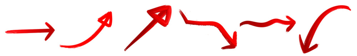 Red Arrow draw Symbol isolate PNG