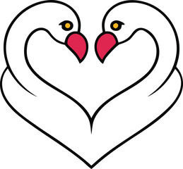 pair of swans forming heart shape  valentine s day.eps