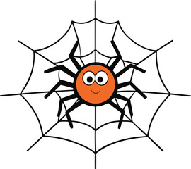 spider with web  vector illustration on white back.eps