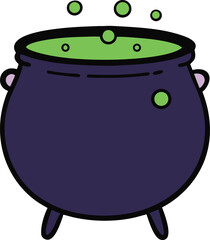 witch cauldron with bubbling potion  vector illust.eps