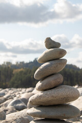 Balanced Stones on a Riverbed