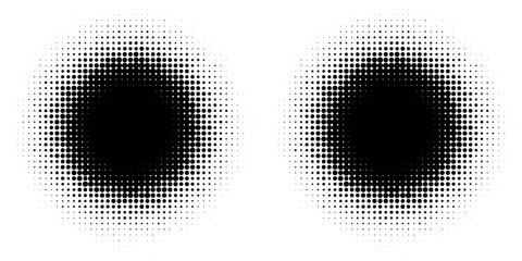 Halftone gradient. Dotted gradient, smooth dots spraying and halftones dot background seamless horizontal geometric pattern vector template set. unique dots modern circles