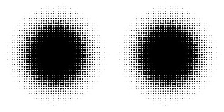 Halftone gradient. Dotted gradient, smooth dots spraying and halftones dot background seamless horizontal geometric pattern vector template set. unique dots modern circles