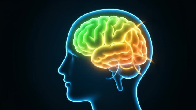 Human Brain Anatomy Showing Activity in Different Areas