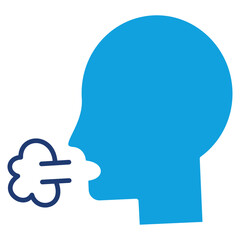 Sneezing Flat Blue Icon