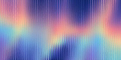Obraz premium Fractal ripple glass effect, vibrant iridescent spectrum with ribbed distortion. Optical luminous background, modern digital surface, vector illustration