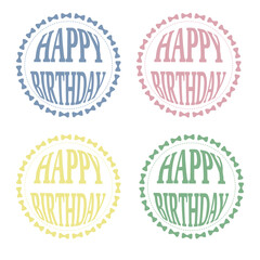 Obraz premium HAPPY BIRTHDAY Logo – Pastel Colors