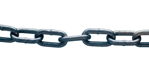 Macro Image of a Metallic Chain on Black Background Showing Strength and Connection Concept
