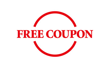 FREE COUPON - FREE COUPON words written on Red Rubber Stamp 

