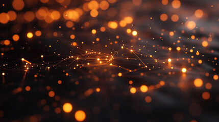 A minimalistic hyperrealistic scene of a floating network of softly glowing lines suspended in space, evoking technology, connectivity, and delicate futuristic digital structure.