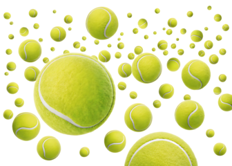 Tennis Balls Floating in Space Exciting Sports Background Dynamic Composition Fresh Green Yellow Color Professional Tennis Illustration Sporting Goods