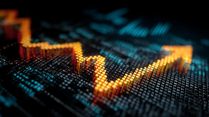 A minimalistic digital screen displaying upward financial trends symbolizing growth success and data driven decisions representing modern finance innovation and clear economic insight