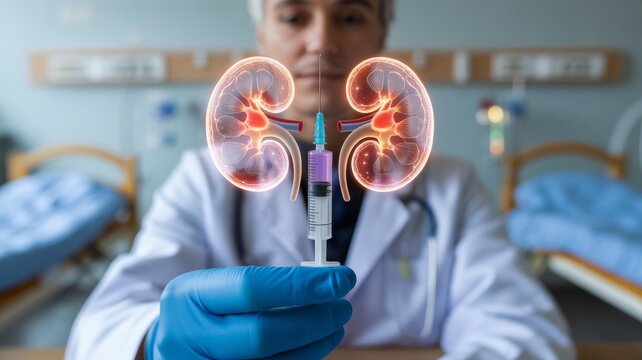 A mid-section close-up shot of an unrecognizable medical professional, wearing bright teal or aqua medical scrubs with a stethoscope visible around their neck. - Powered by Adobe