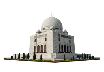 Grand White Mausoleum on transparent background