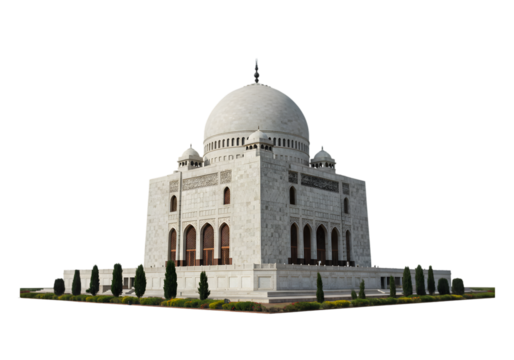Grand White Mausoleum on transparent background
