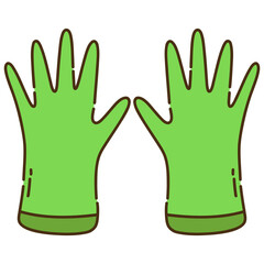 Illustration of Pair of Green Gloves