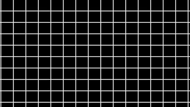 Minimalist geometric background featuring a seamless white line grid on a black surface, background for social media