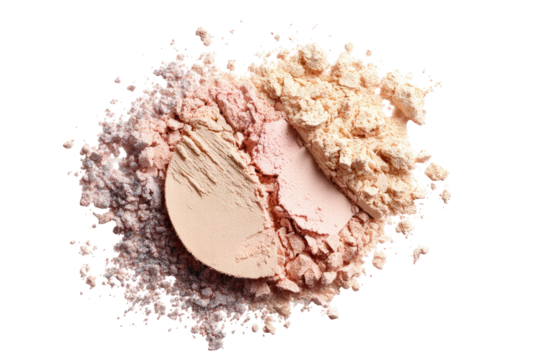 Blush, powder, and makeup, scattered