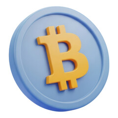 Obraz premium Bitcoin cryptocurrency coin isolated on transparent background