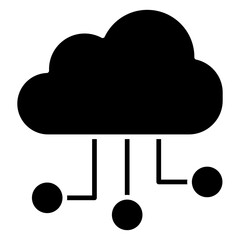 Cloud Hosting Glyph Icon