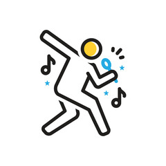 Multi color icon for singer