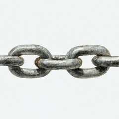Obraz premium Close Up of Weathered Steel Chain Links Against Off White Background