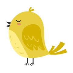 Illustration of a Yellow Bird Singing