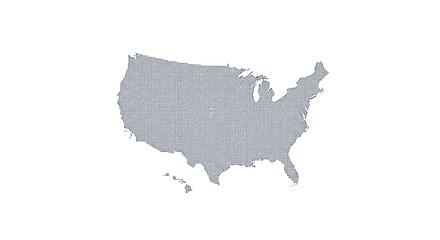 Obraz premium A simple grey silhouette map of the United States of America on a white background. A conceptual illustration of national geography and territory