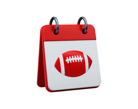 American football concept calendar icon for sports event planning and organization
