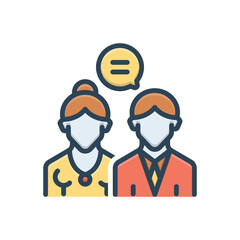 Color illustration icon for lawyer consultation