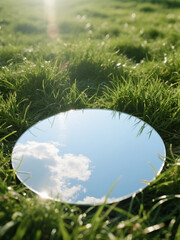 Circular Mirror with Soft Light