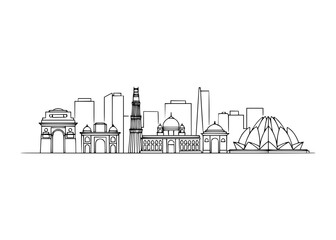 Obraz premium Delhi City Line Art