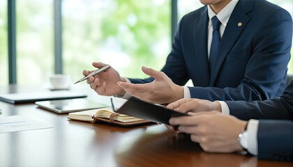 男性と相談者の手元