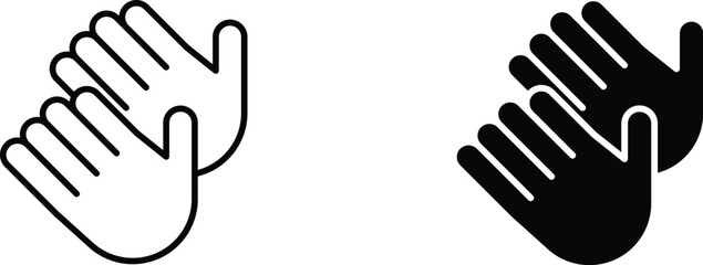 clapping hands icon vector graphic illustration  with white background flat hand made icon fill icon .