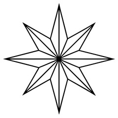 Elegant thin line drawing of a christmas star
