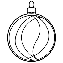 Elegant thin line christmas bauble ornament design
