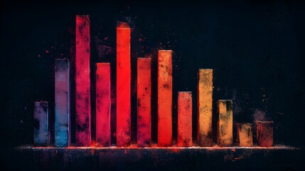 Abstract glowing bar chart symbolizing business growth and data analytics