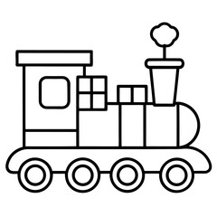 Simple line drawing of a classic toy train
