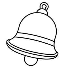 Simple line art of santa s sleigh bell