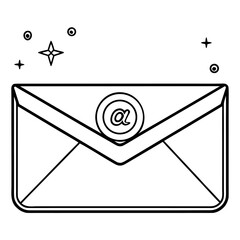 Minimal line art of santa s letter and envelope