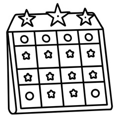 Simple line art christmas advent calendar design
