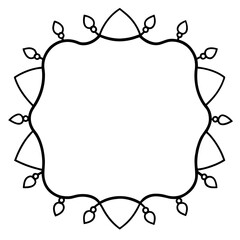 Simple outline drawing of christmas fairy lights string