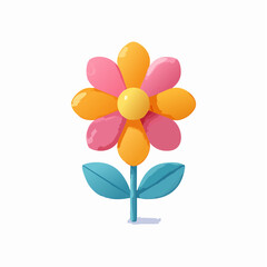 Colorful flower illustration isolated floral design for creative projects